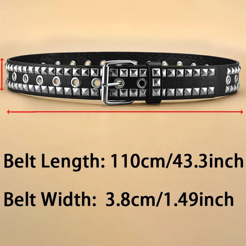 Double Row Rivet Studded Belt
