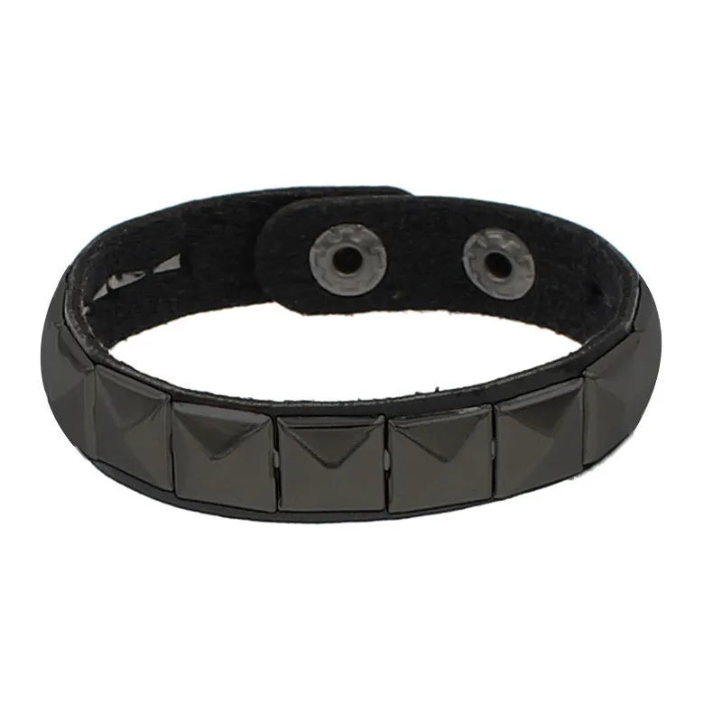 Black Pyramid Studded Bracelet