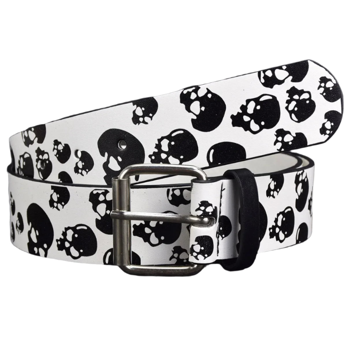 Skull All Over Print Belt White