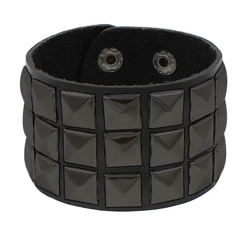 Black Pyramid Studded Bracelet