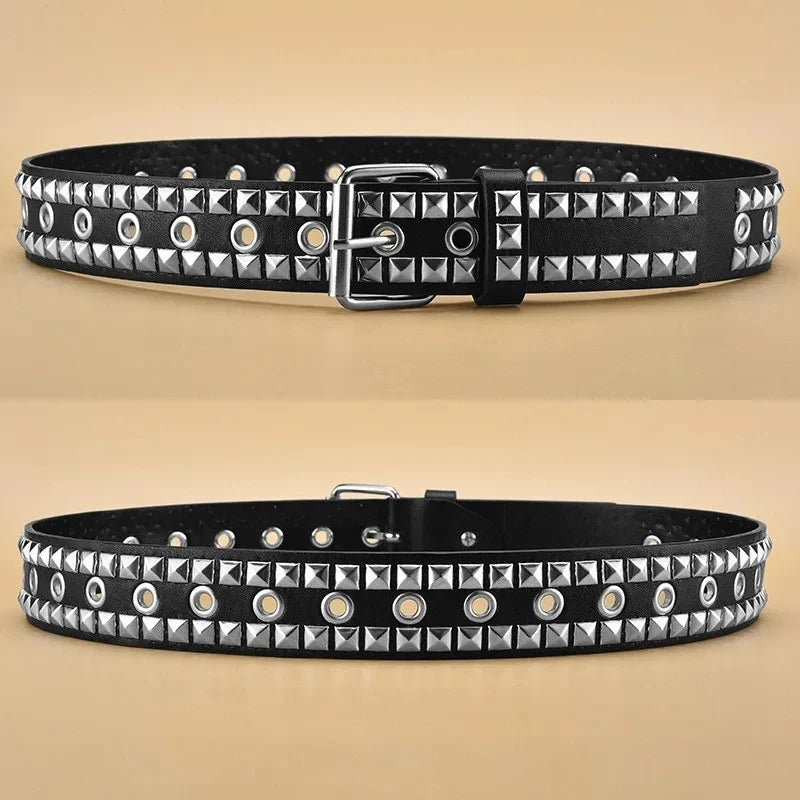 Double Row Rivet Studded Belt