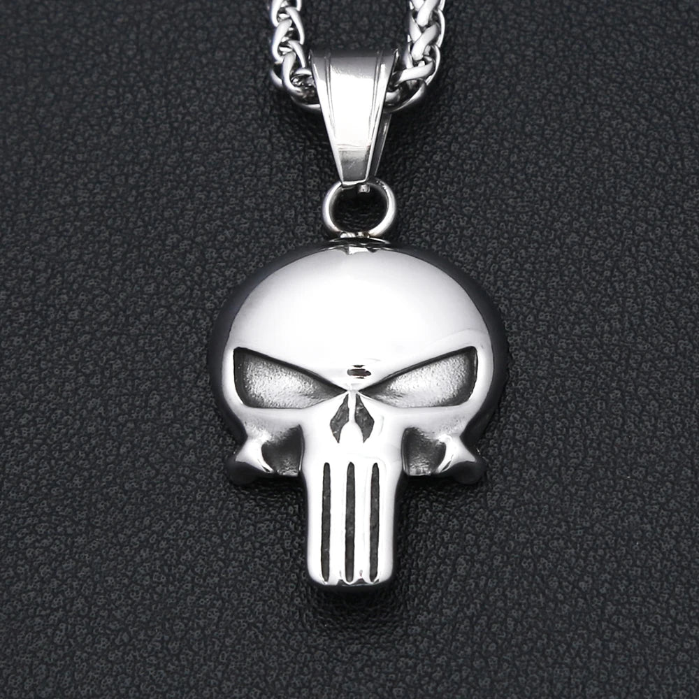 Punisher Skull Steel Necklace