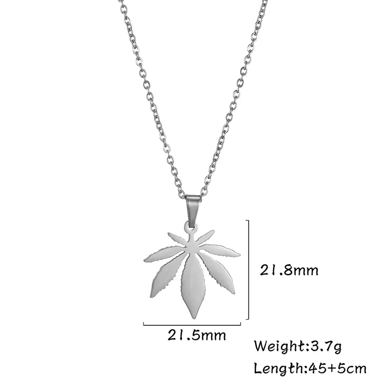 Mini Stainless Weed Necklace