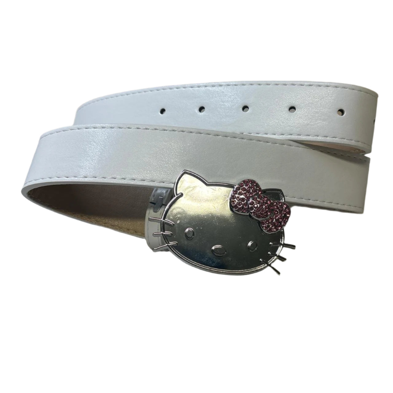 0617 - Rhinestone Hello Kitty Belt (white)