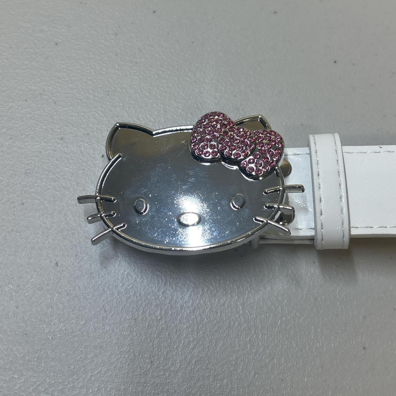0617 - Rhinestone Hello Kitty Belt (white)
