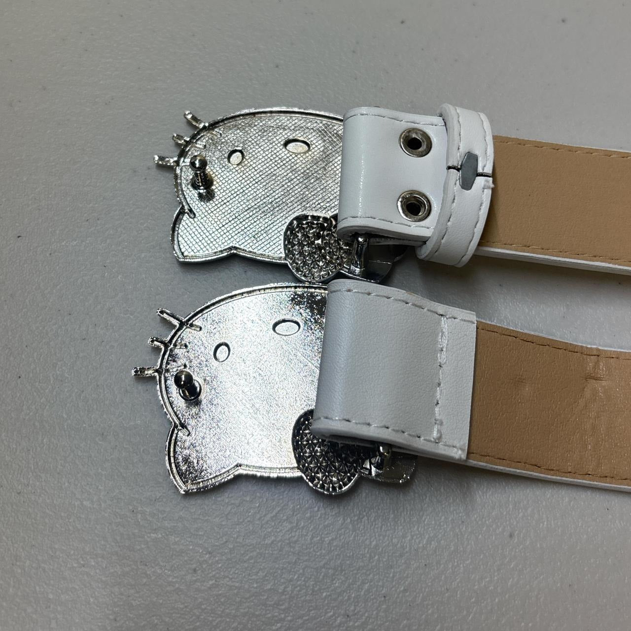 0617 - Rhinestone Hello Kitty Belt (white)