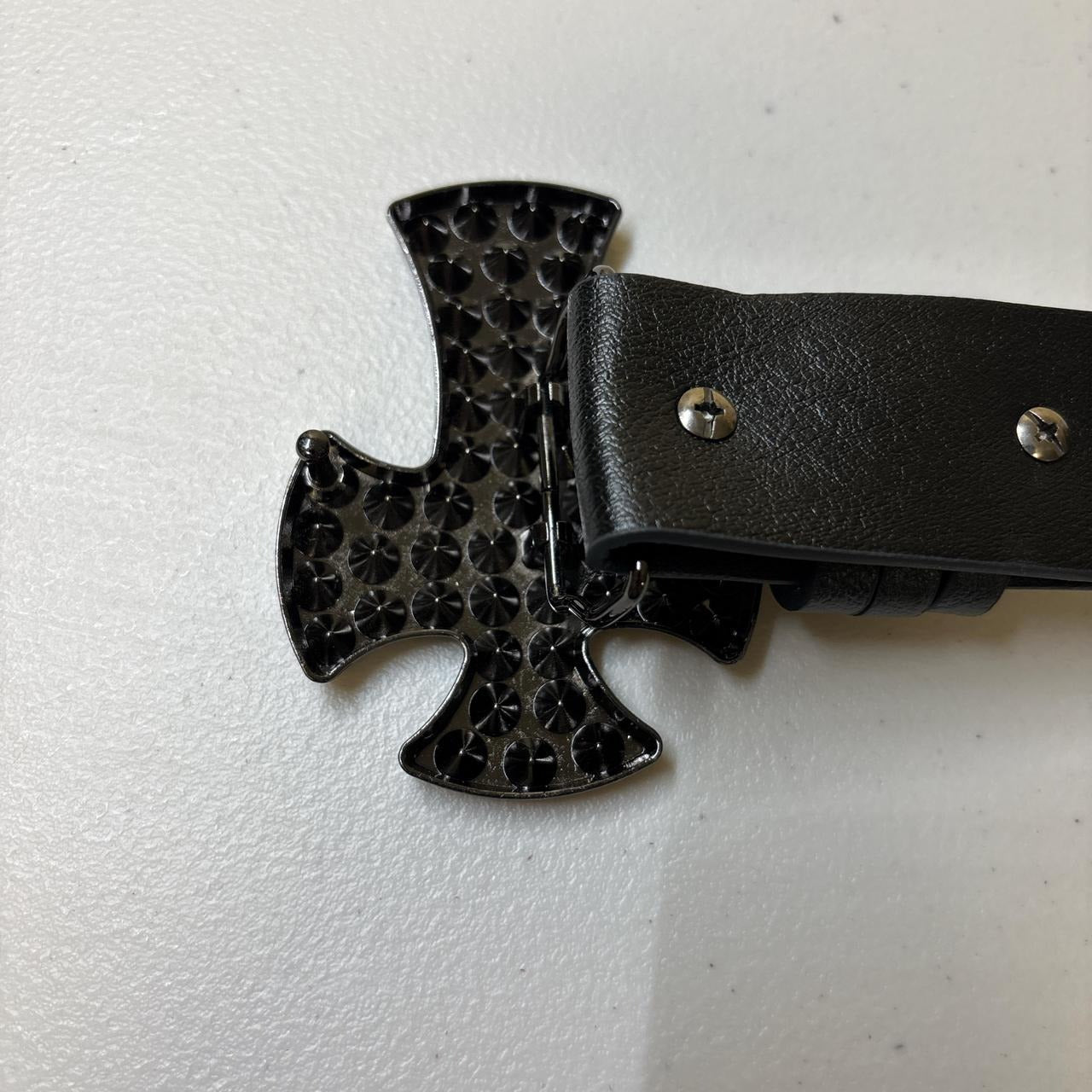 0652 - Rhinestone Cross Buckle Black Belt