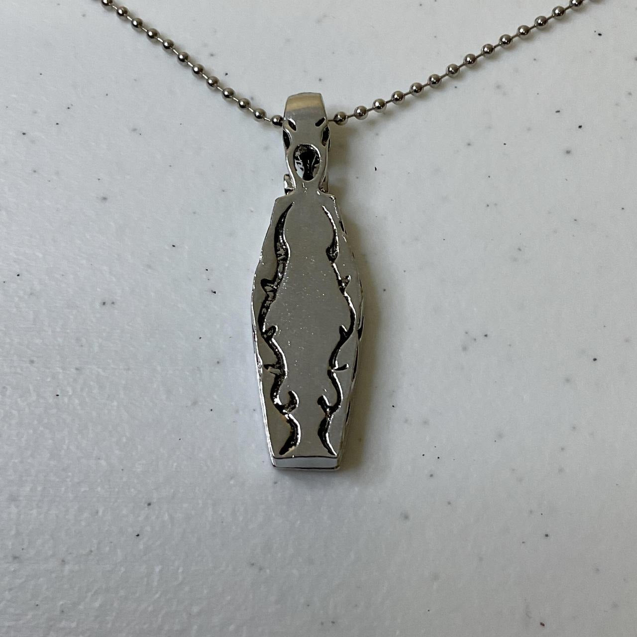 0593 - Black Cross Coffin Skeleton Chain