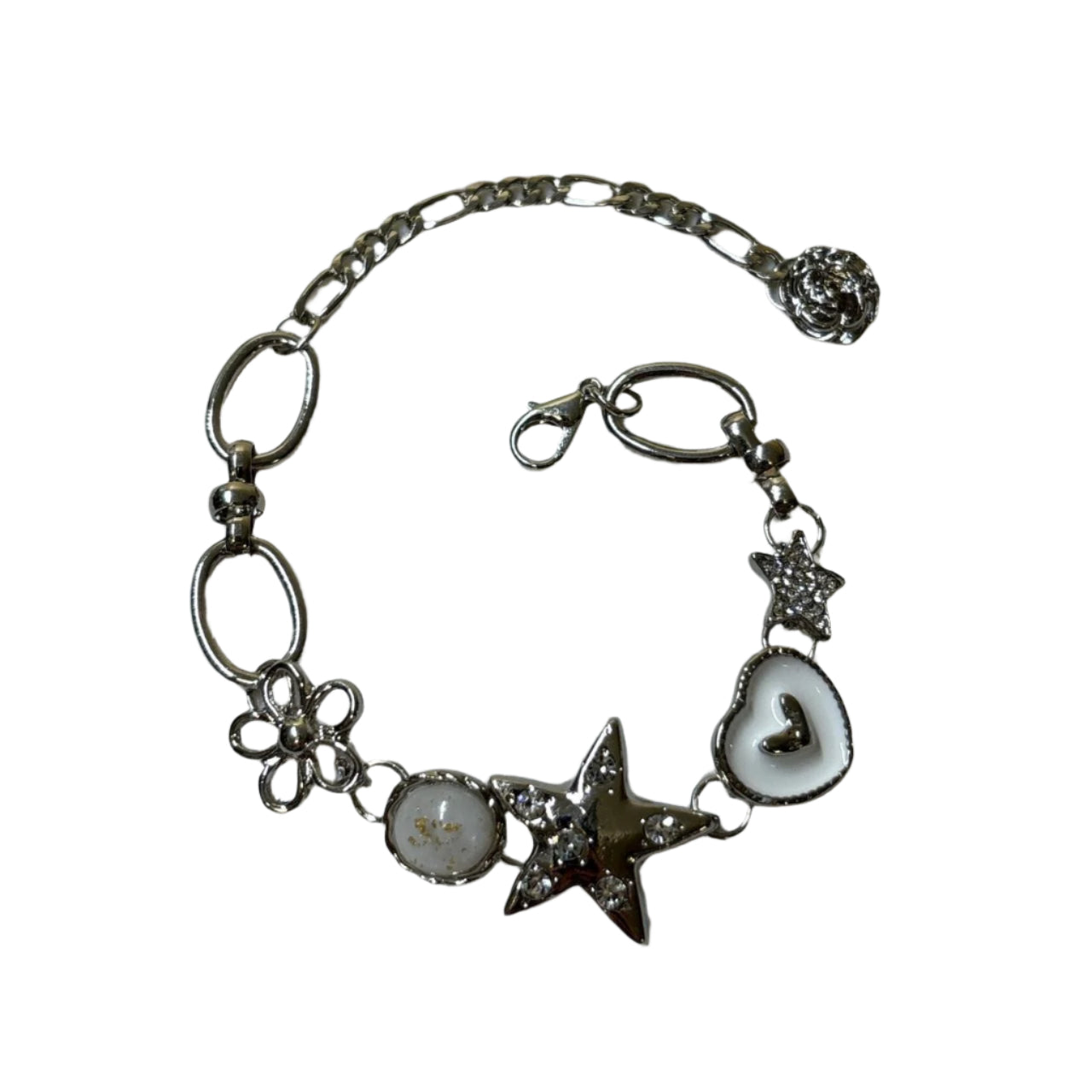 0681 - Y2K Charms Silver Bracelet