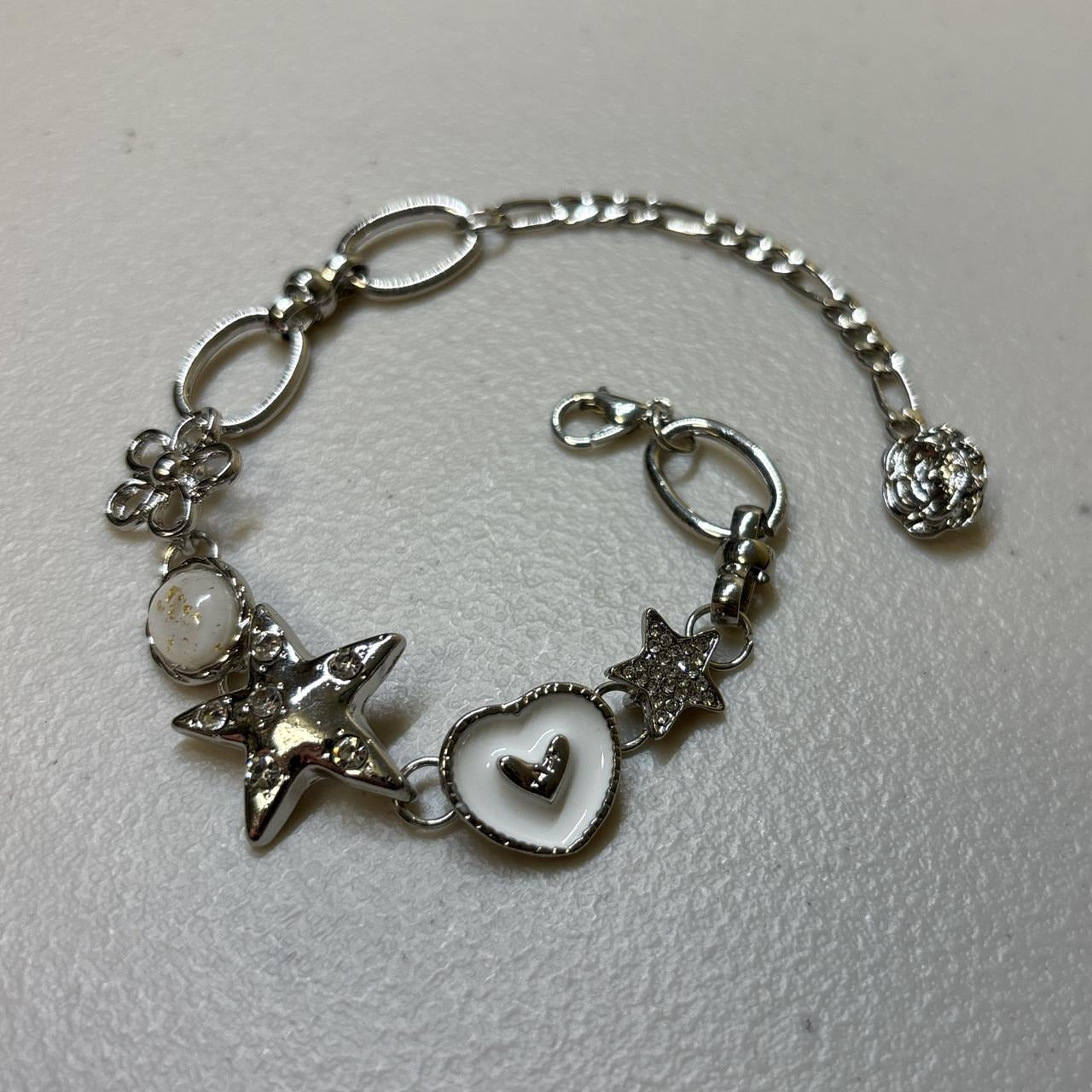 0681 - Y2K Charms Silver Bracelet