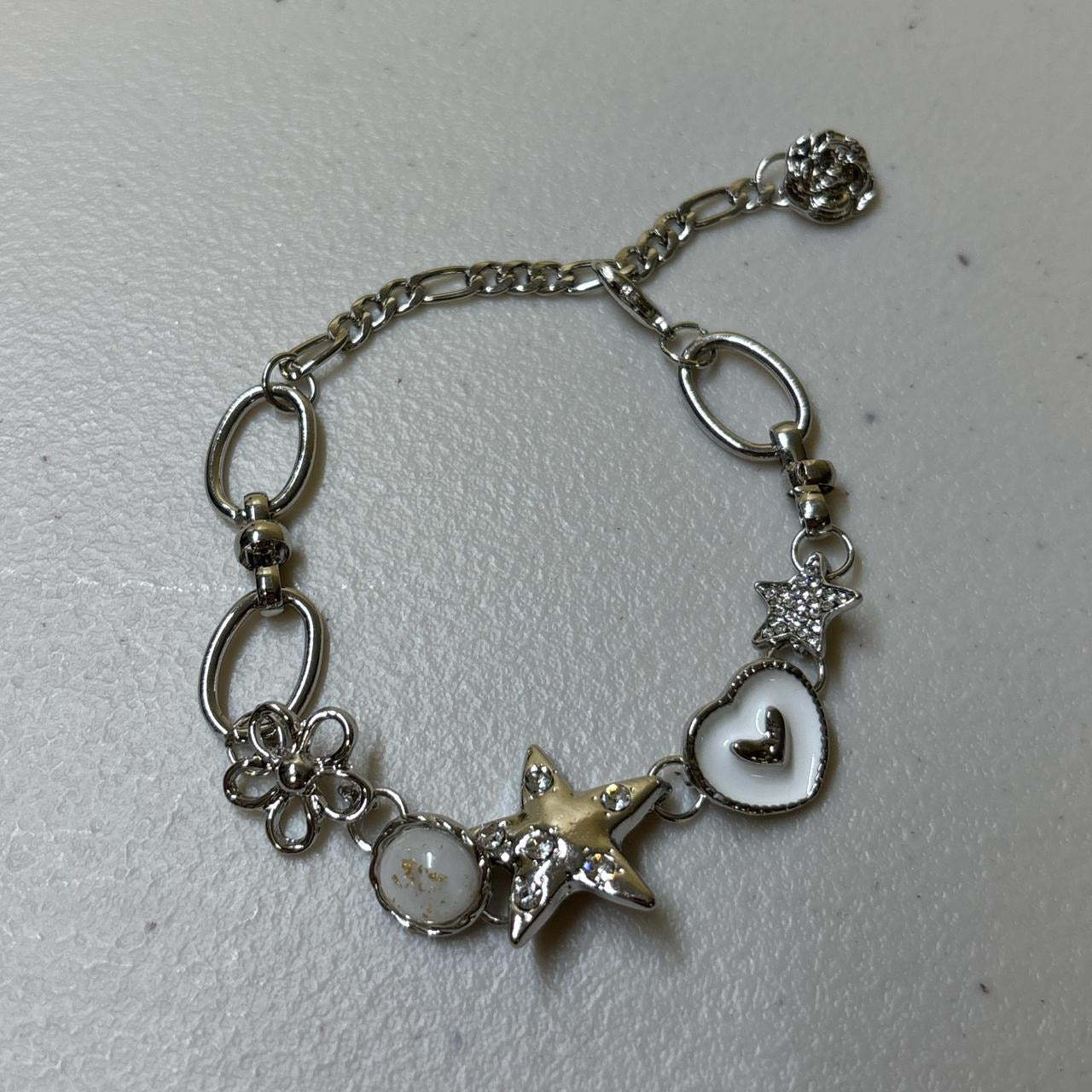 0681 - Y2K Charms Silver Bracelet