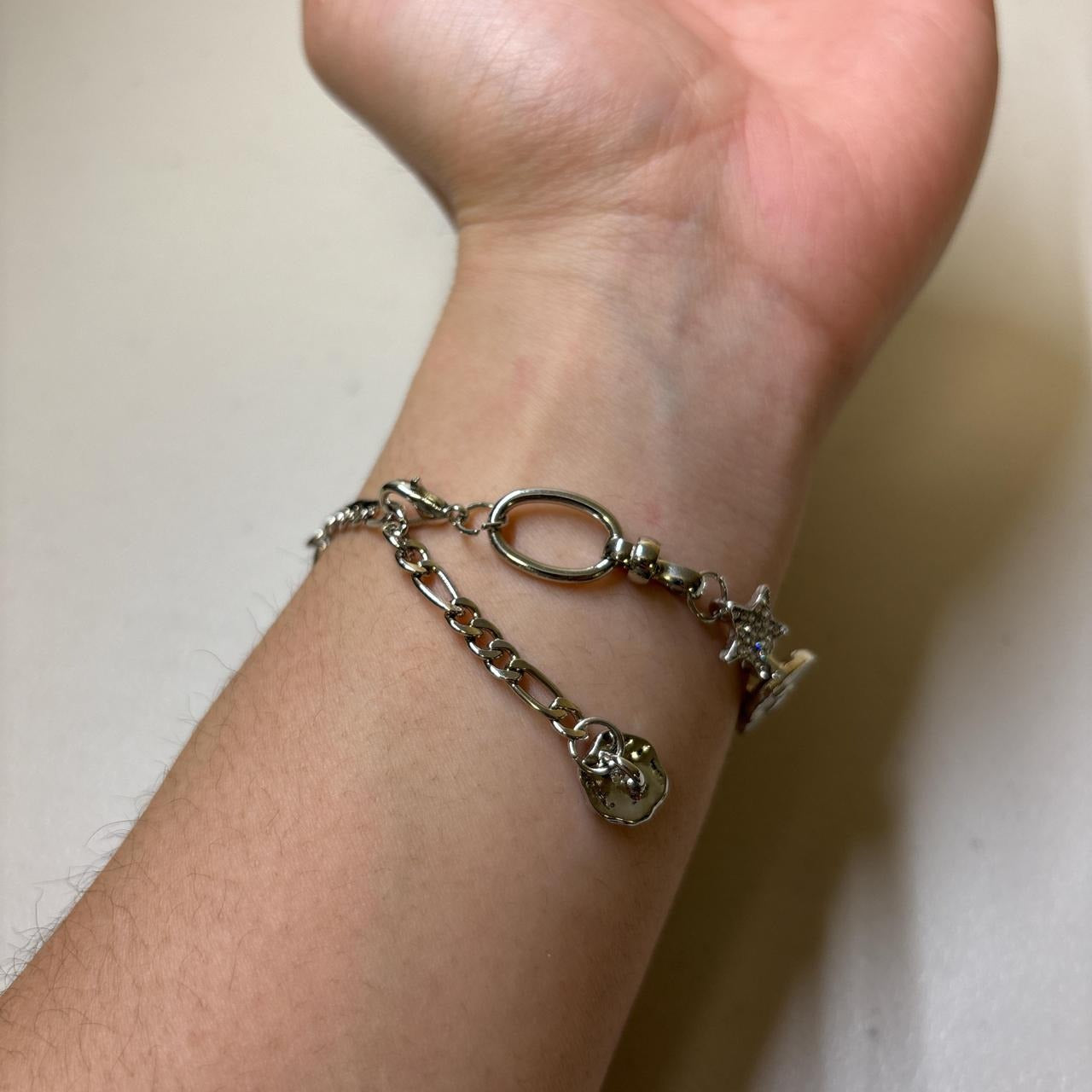 0681 - Y2K Charms Silver Bracelet