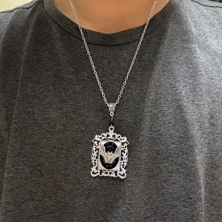 0401 - Dark Bat Pendant Necklace