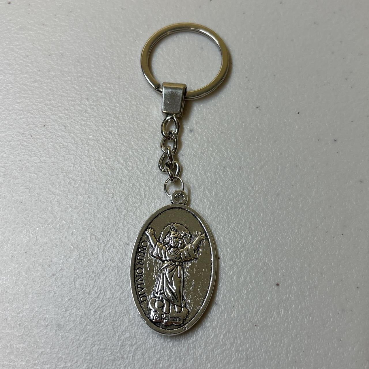 0609 - Virgin Mary Silver Keychain