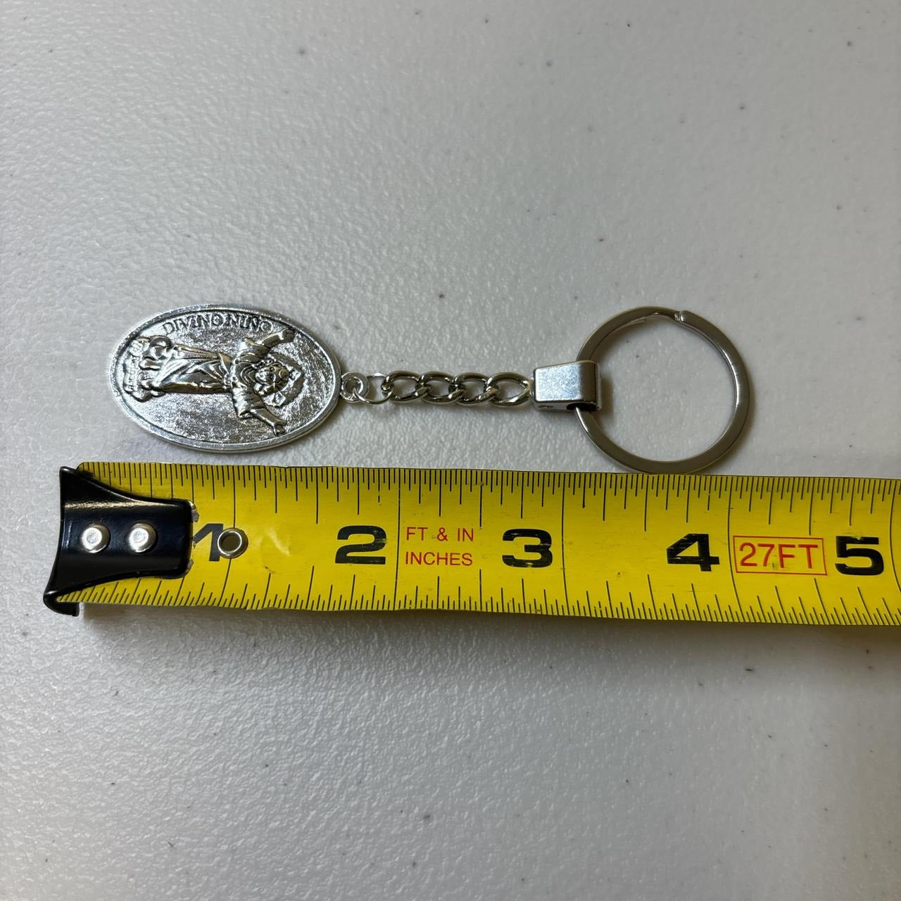 0609 - Virgin Mary Silver Keychain