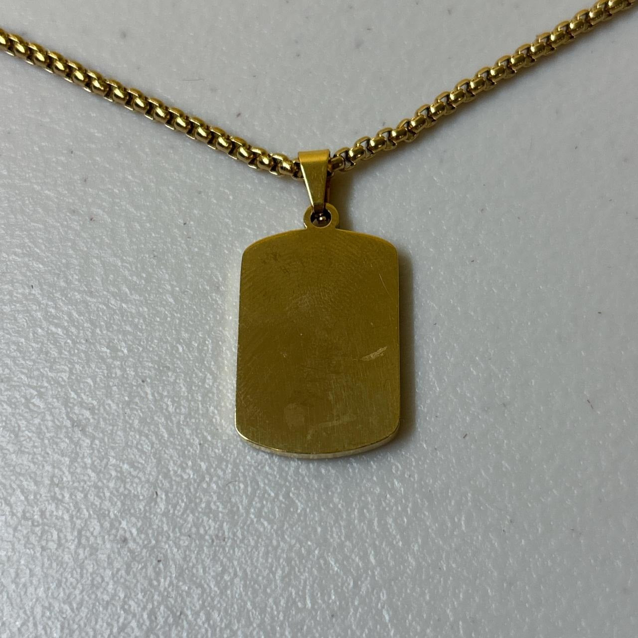 0621 - Gold Rhinestone Virgin Mary Necklace