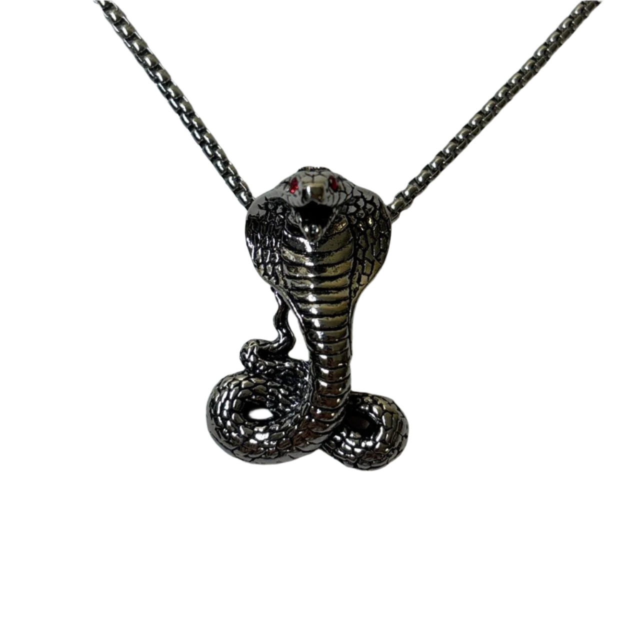 0618 - Cobra Serpent Red Eyes Necklace