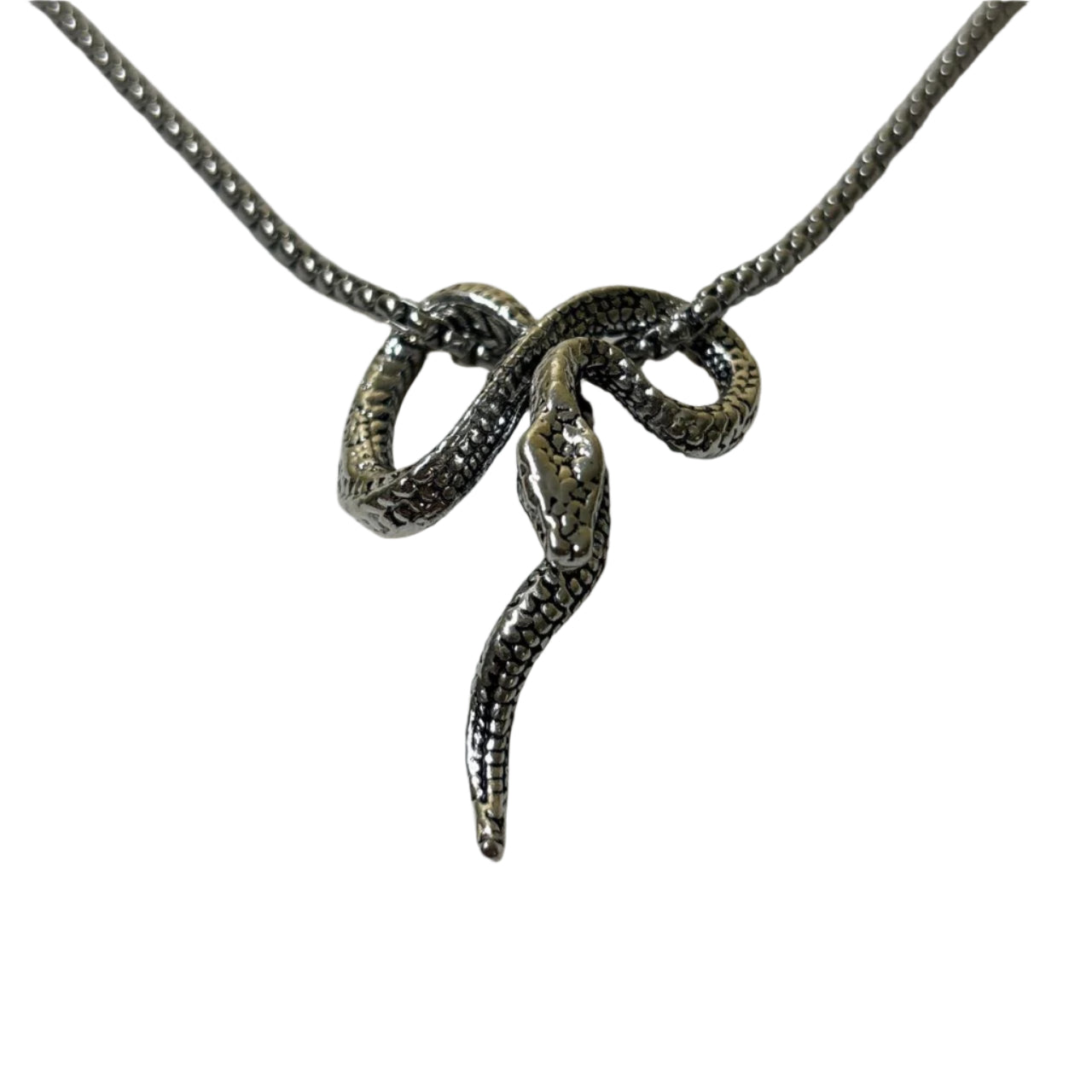 0710 - Silver Snake Serpent Necklace