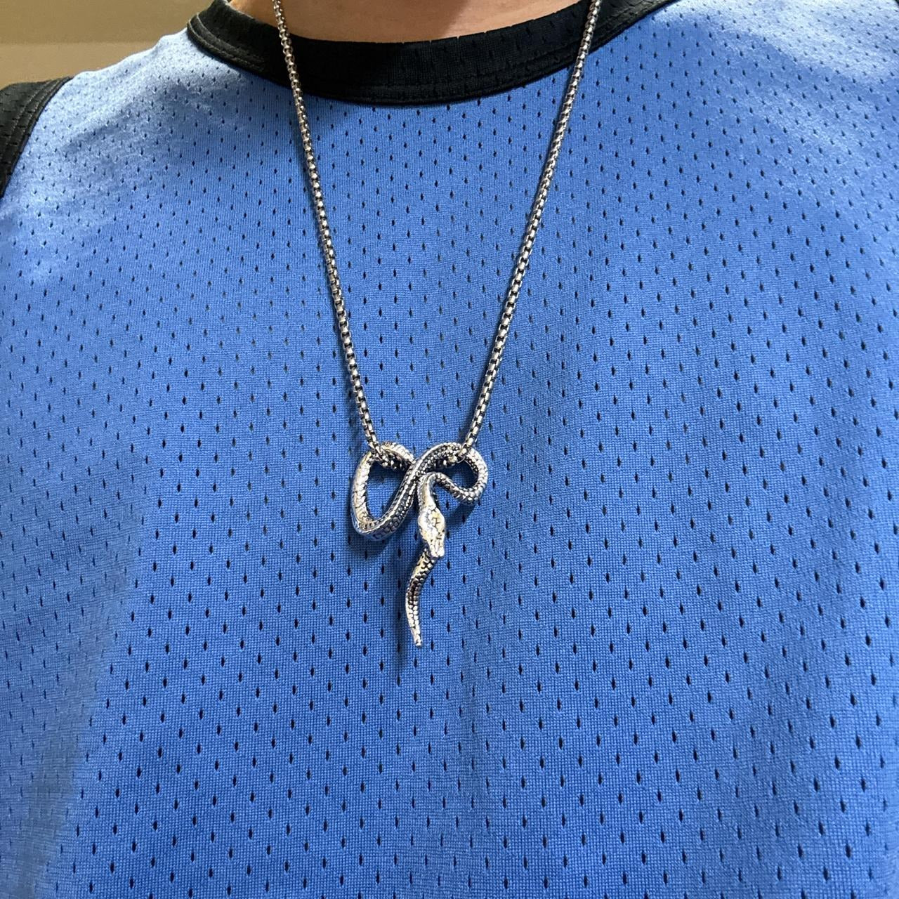 0710 - Silver Snake Serpent Necklace