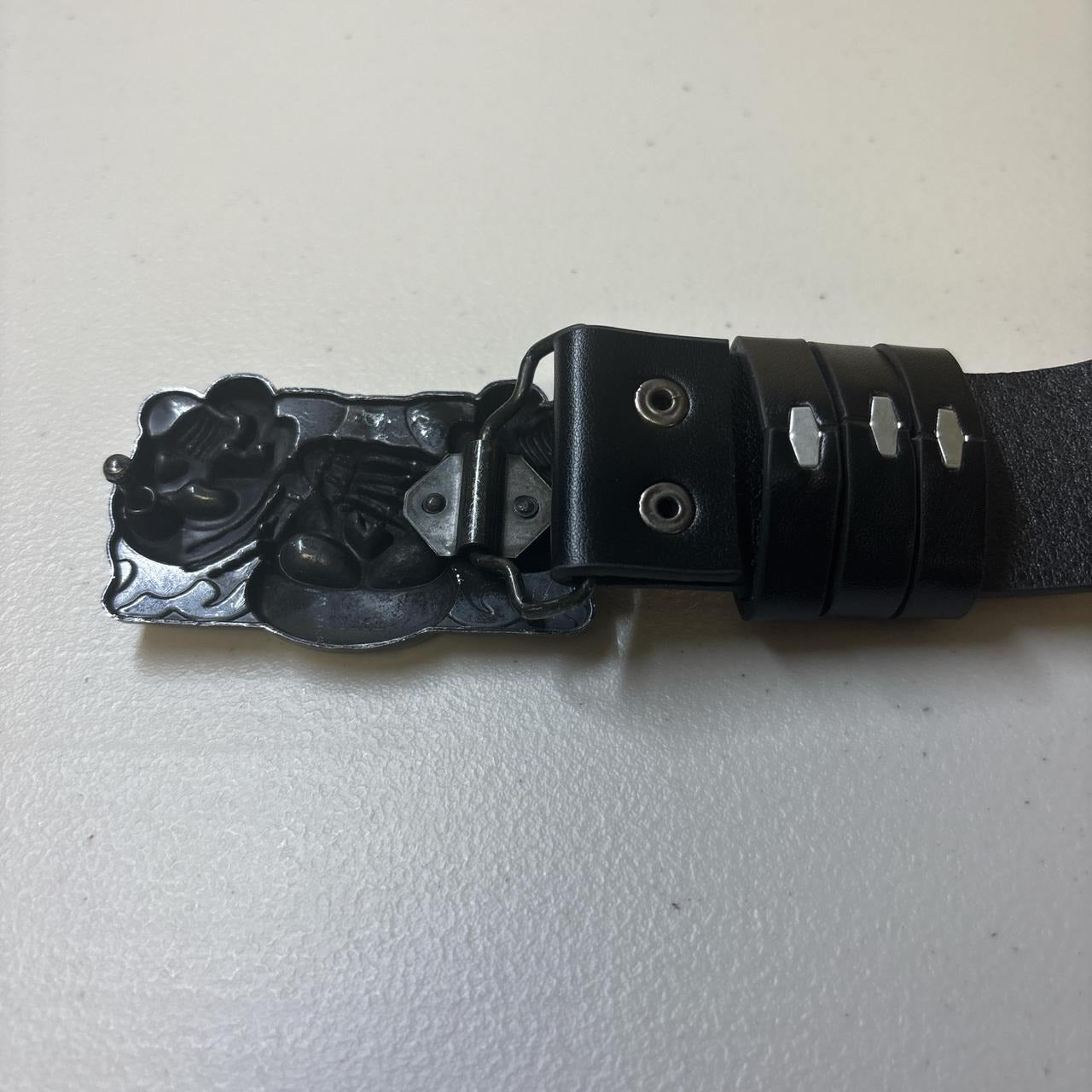 0699 - Catacombs Skull Buckle Studded Belt