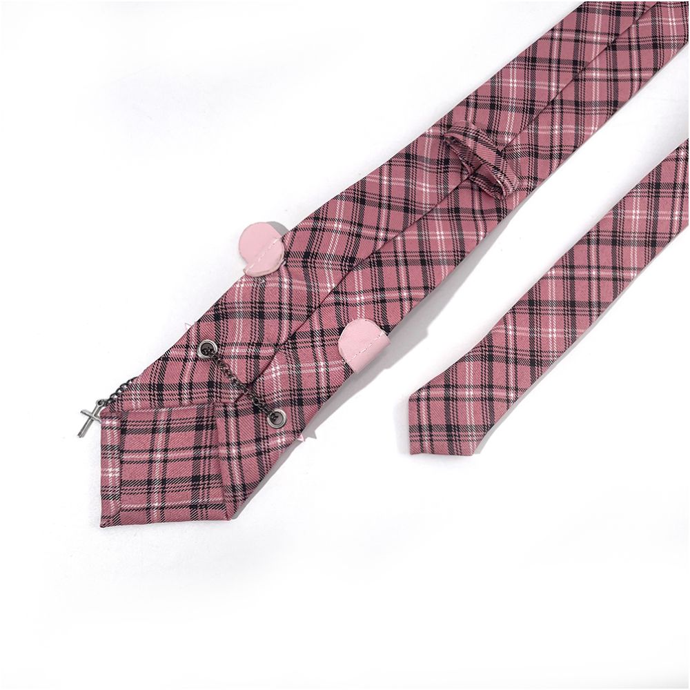 Butterfly Burning Hand Tie Grid Subculture Cross Pink Punk Personality Niche Student Versatile Academy image 3