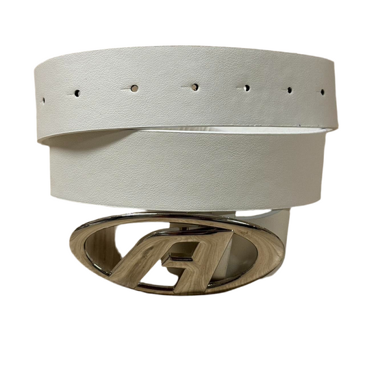 0482 - Cyber “A” Buckle Belt (White)