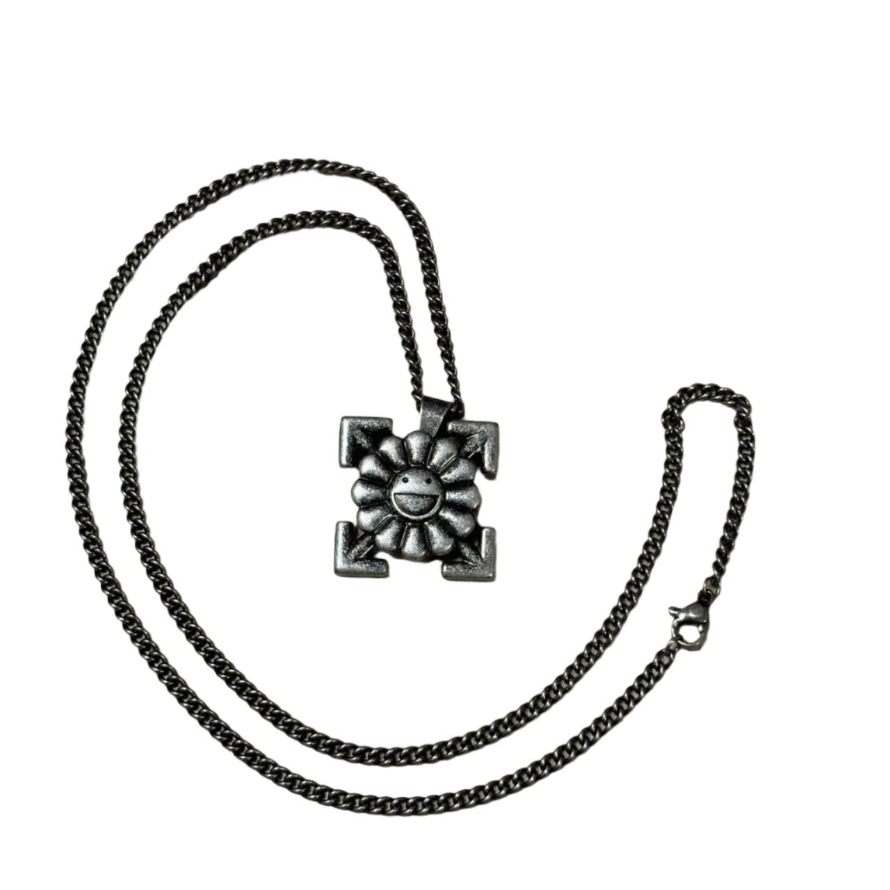 0479 - Flower Face Pendant Necklace Reversible