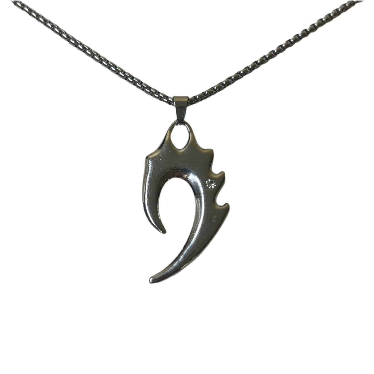 0629 - Rhinestone Wolf Fang Necklace