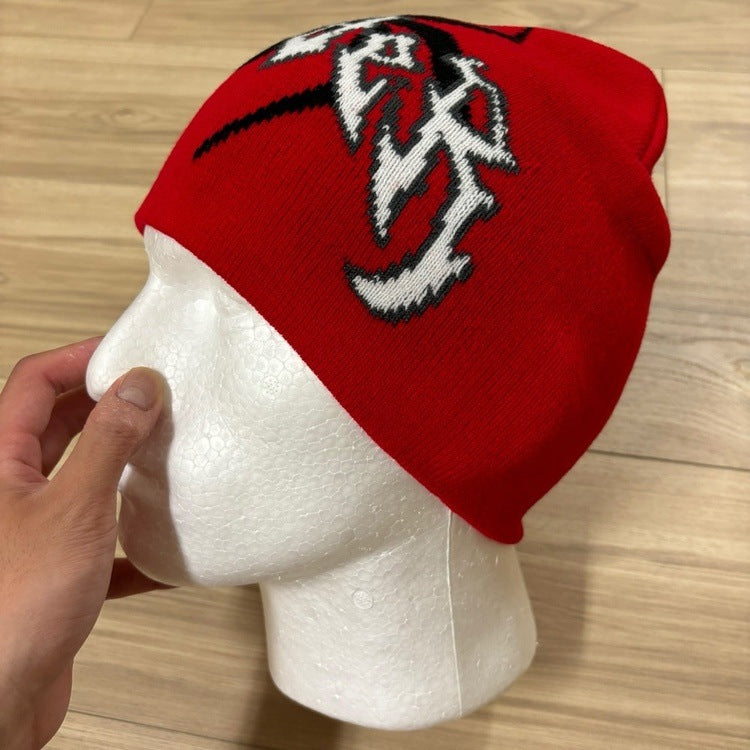 0128 - Spider Graphic Beanie (Red)