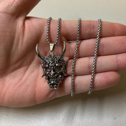 Demon Samurai Mask Necklace