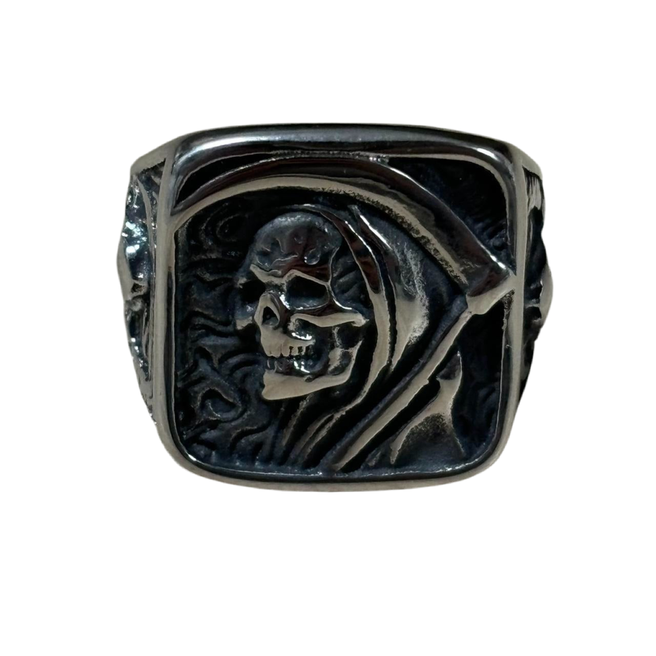 0488 - Grim Reaper Skull Signet Ring