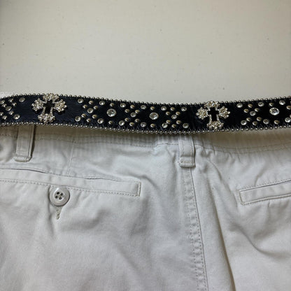 0631 - Black Cross Rhinestone Belt V2