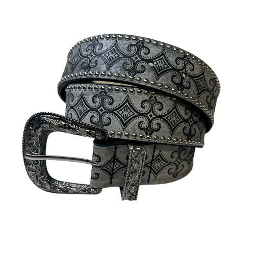 Gothic Floral Engraved Belt