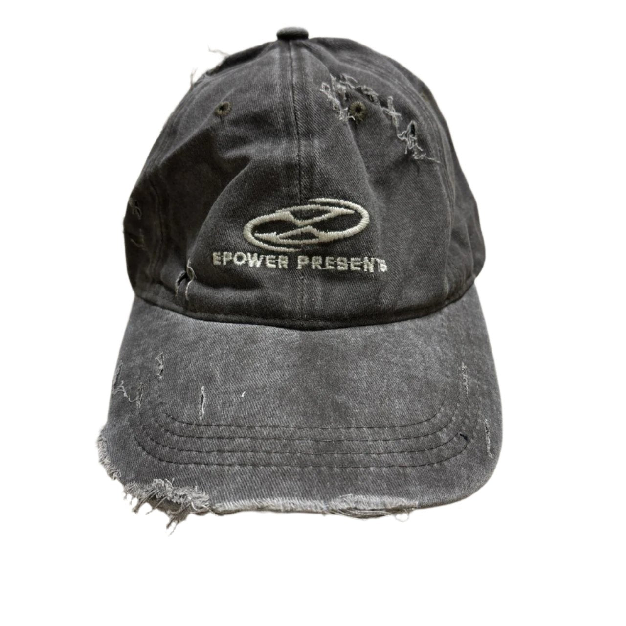 0554 - Distressed Embroidered Faded Brown Hat