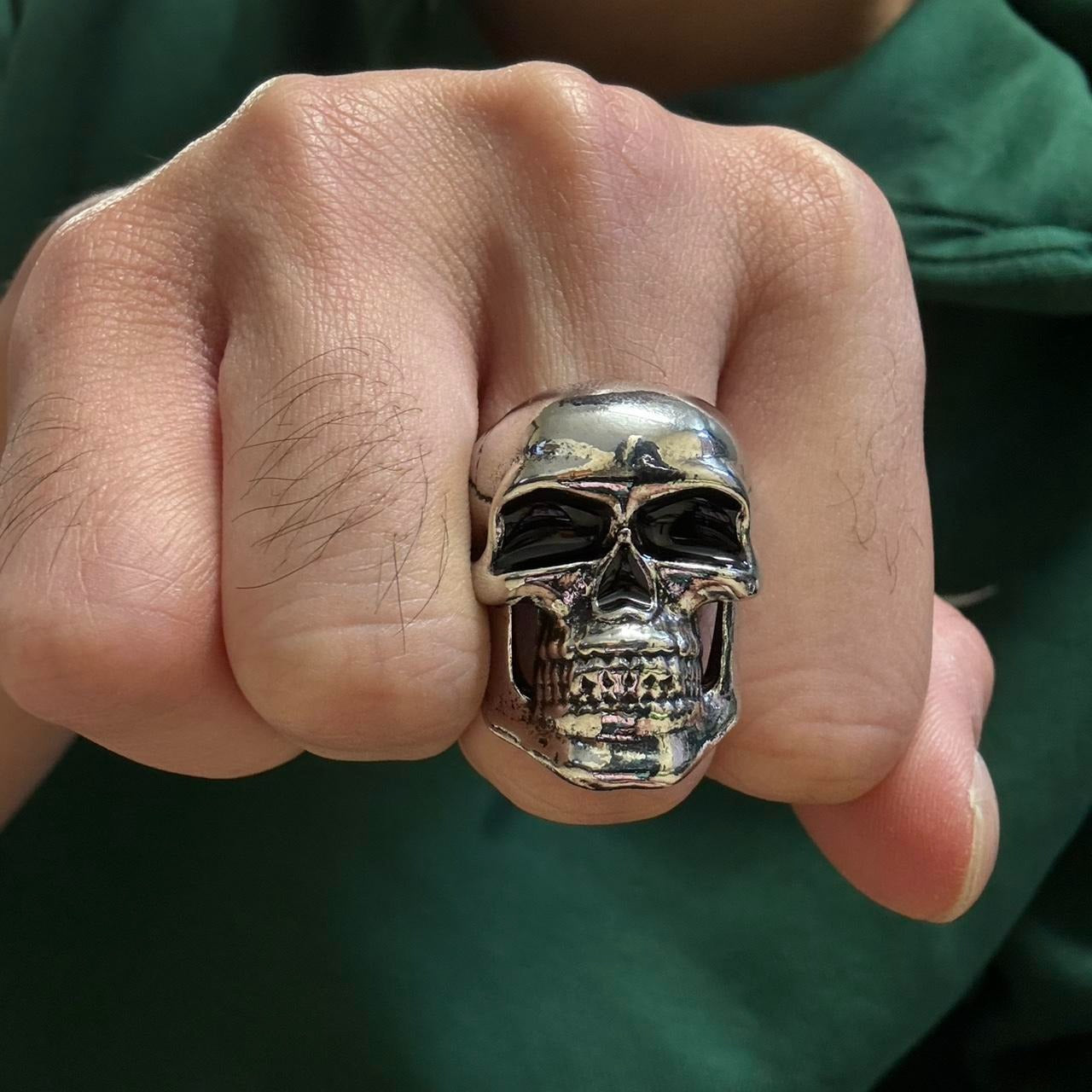 0500 - Rock Skull Oversized Ring