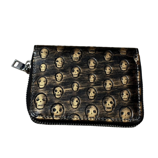 0487 - Bronze Multi Skull Wallet Card Holder