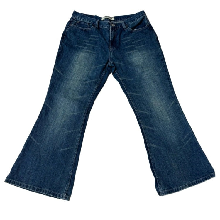 0452 - Express Super Baggy Bootcut Faded Jeans