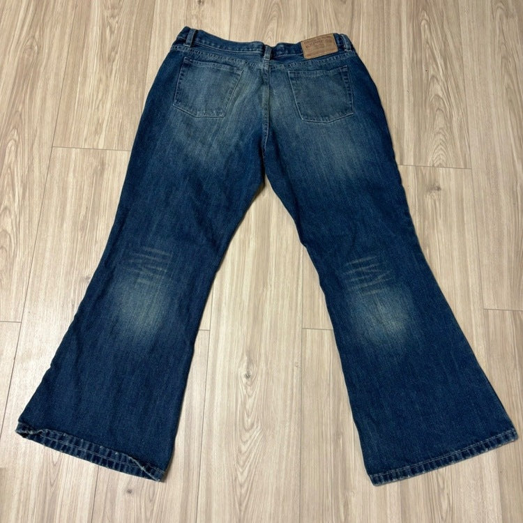 0452 - Express Super Baggy Bootcut Faded Jeans