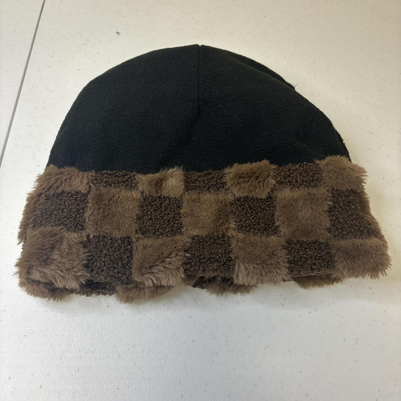 0588 - Brown Fuzzy Fur Ears Beanie