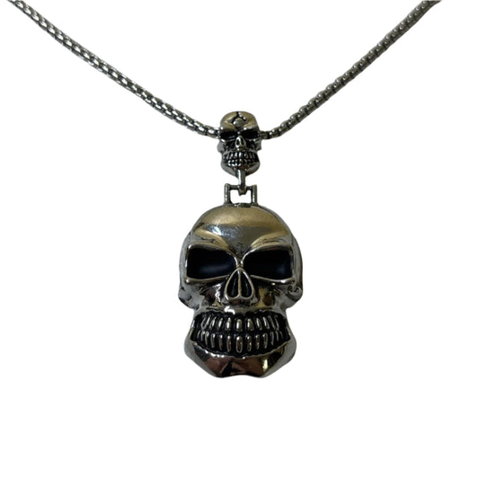 0622 - Silver Skull Pendant Necklace