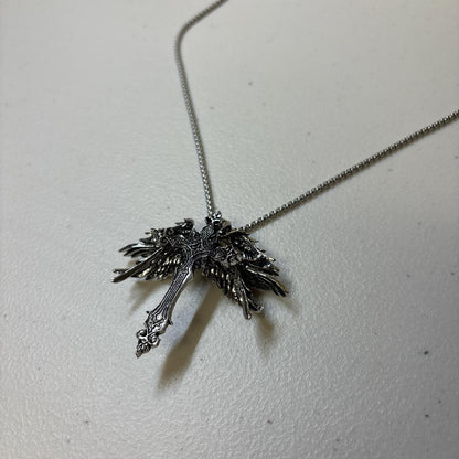 0646 - Angel Multi Wings Cross Necklace