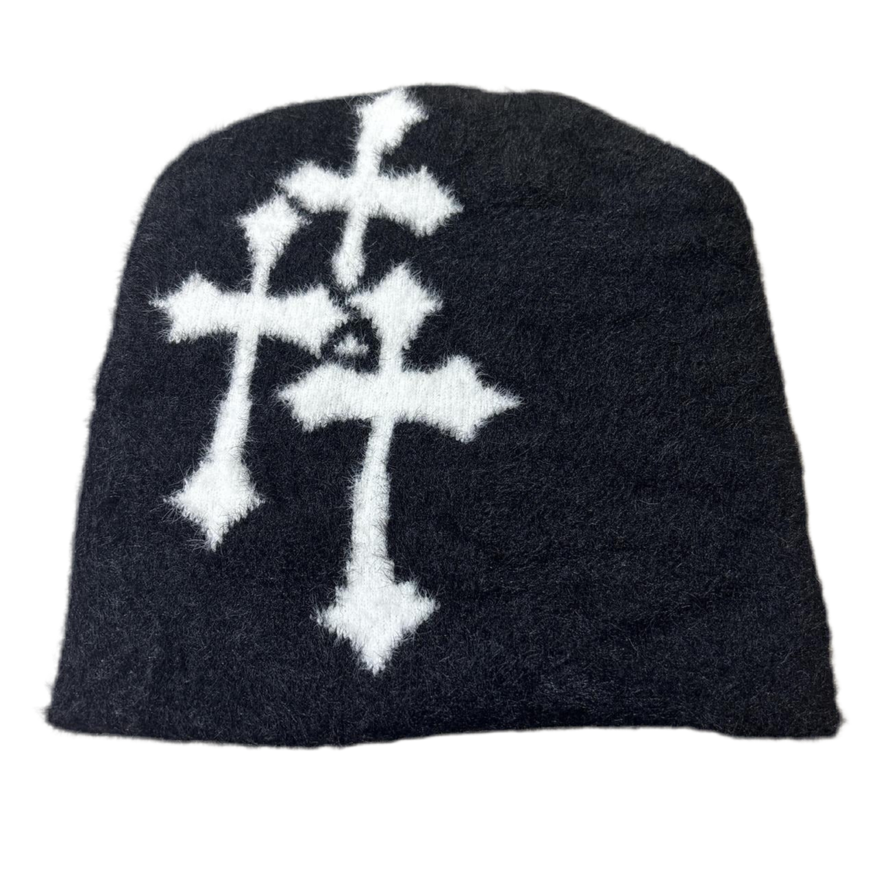 0643 - Mohair Cross Fuzzy Beanie