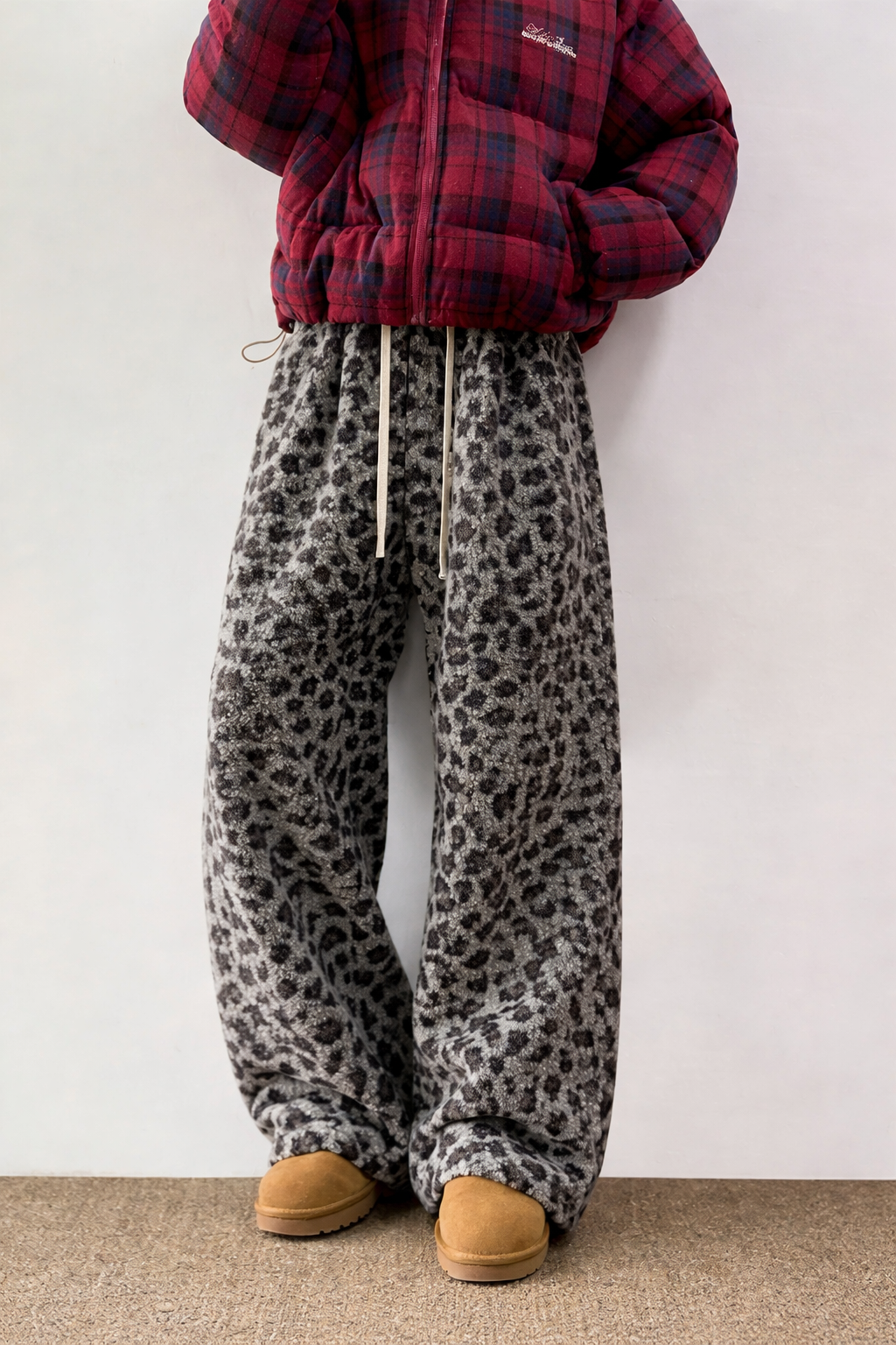 Plush Fur Leopard Pants