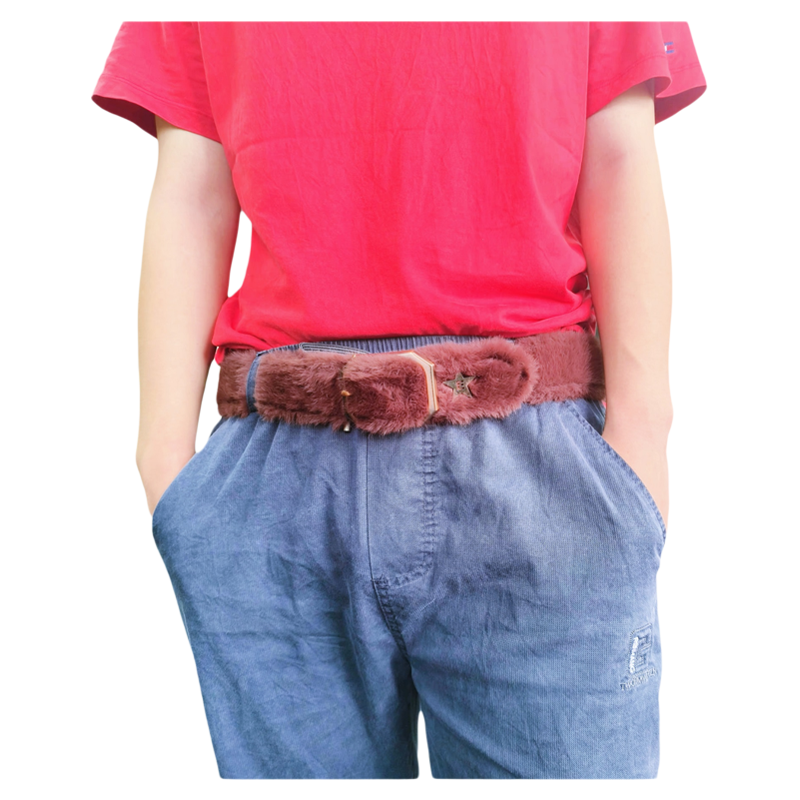 Pink Plush Star Fur Belt