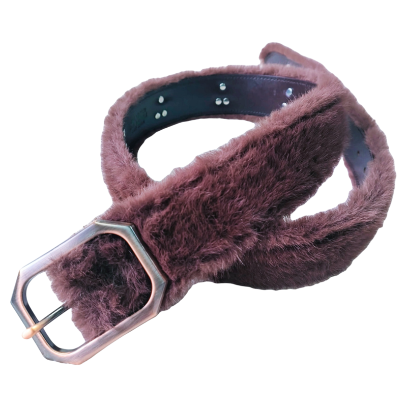 Pink Plush Star Fur Belt