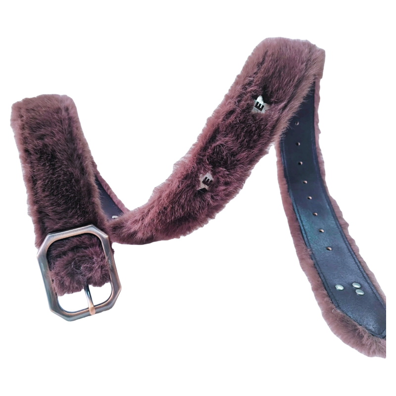 Pink Plush Star Fur Belt
