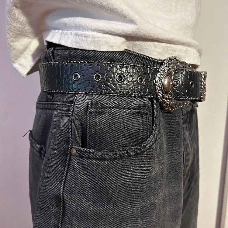 0078 - Y2K Gothic Buckle Belt