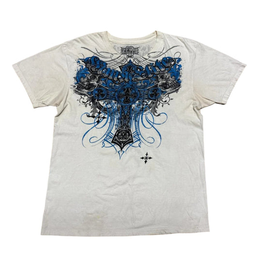 0597 - MMA Elite Skull Cross White Shirt