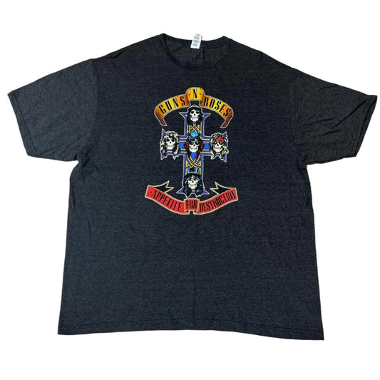 0528 - Vintage Rock Band Skull Cross Shirt