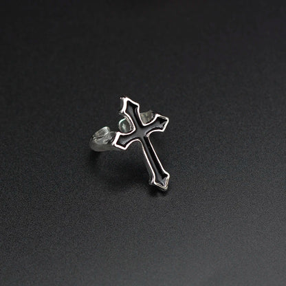 Y2K Black Cross Ring
